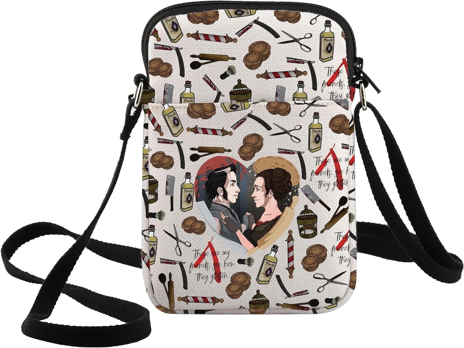 WZMPA Mrs. Lovett & Todd Crossbody Bag Mrs. Lovett Fans Gift These Are My Friends See How They Glisten Shoulder Bag