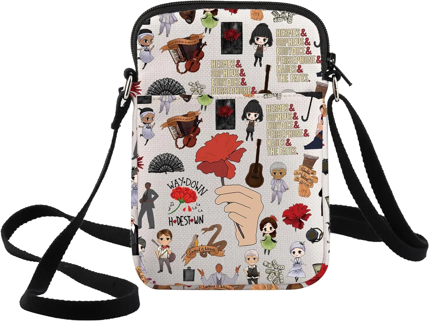 WZMPA Orpheus Musical Crossbody Bag Eurydice Fans Gift Way Down Flower Shoulder Bag Flower Drama Merch