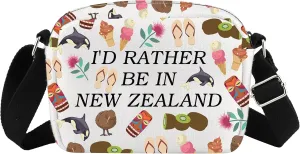 XYANFA New Zealand Crossbody Bag New Zealand Gifts For Women New Zealand Purse I'd Rather Be In New Zealand