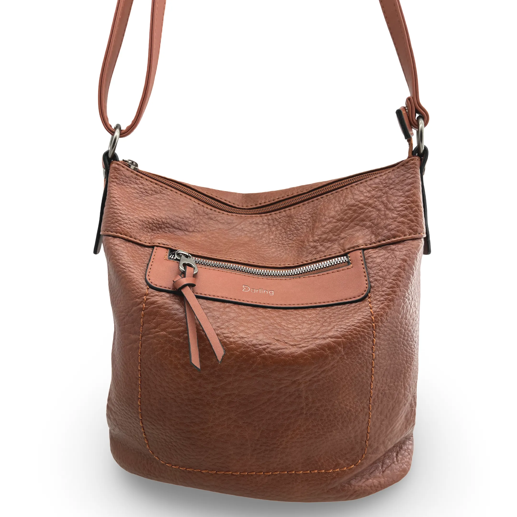 YD-9558 - Vegan Leather Flat Crossbody Bag - 9 Colors