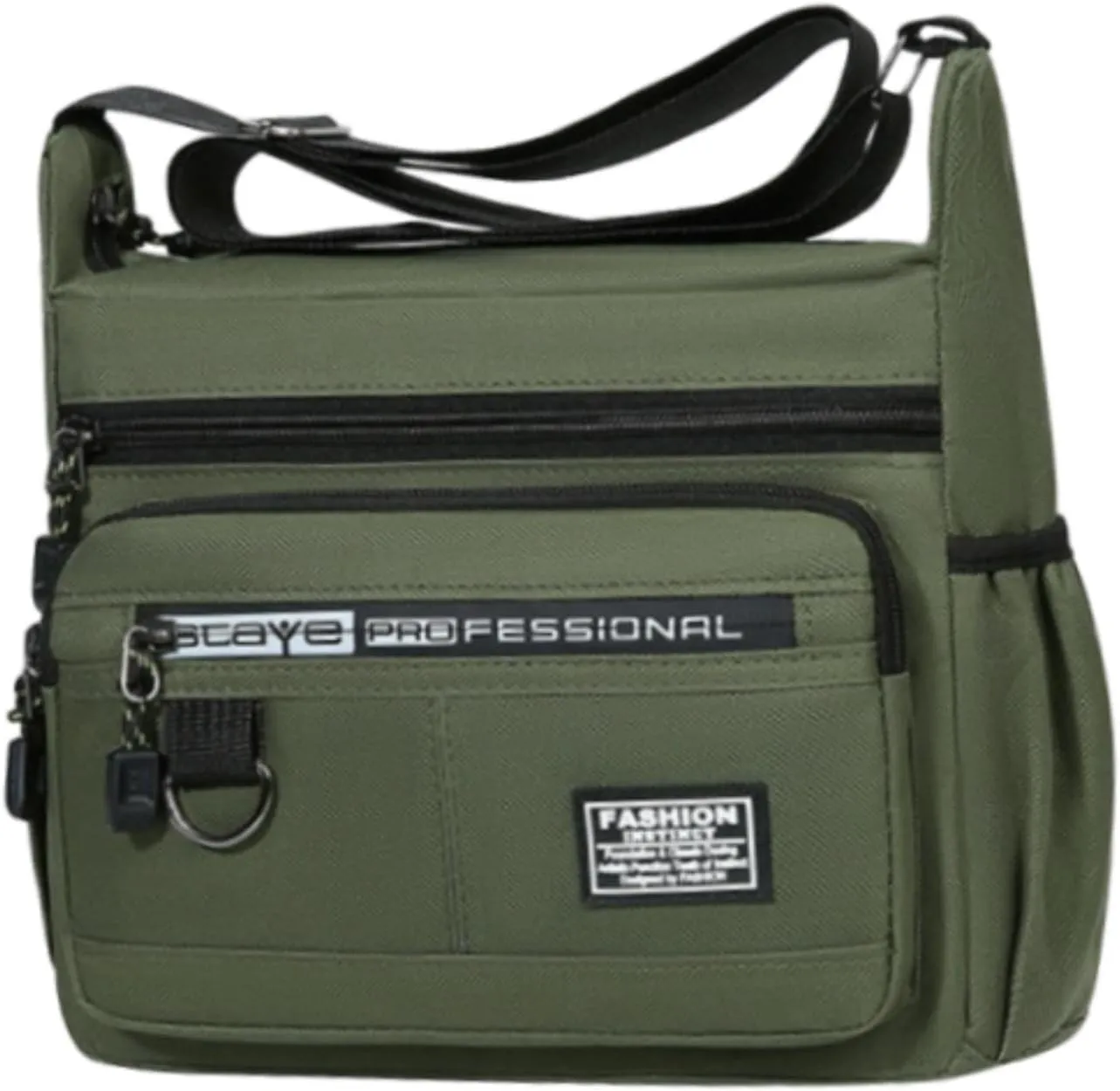 Yiju Men Shoulder Bag Simple Carrier Travel Tote Bag for Street Commuting Camping Green