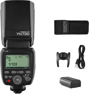YONGNUO YN730 Flash Speedlite, with 2000mAh Lithum Battery, GN60 2.4G Wireless with Standard Hot Shoe, Master Slave Mode for Canon Nikon Olympus Sony Fuji Cameras