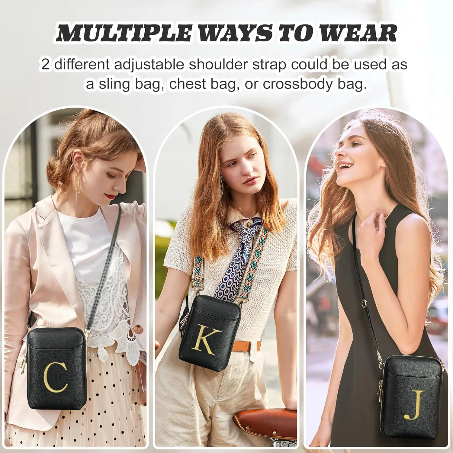YOOLIFE Mothers Day Gifts - RFID Blocking Crossbody Bags for Women Small Initial Sling Bag Personalized Gifts for Women