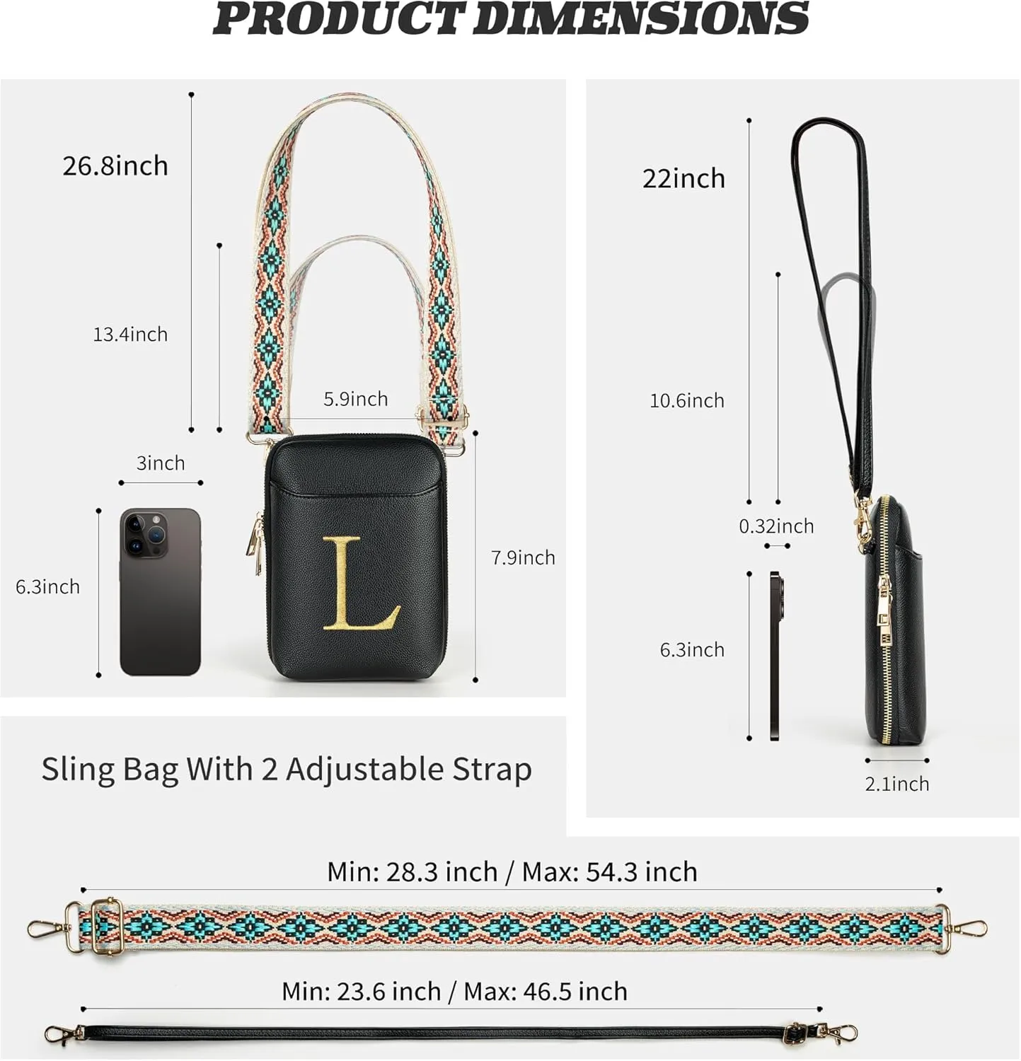 YOOLIFE Mothers Day Gifts - RFID Blocking Crossbody Bags for Women Small Initial Sling Bag Personalized Gifts for Women