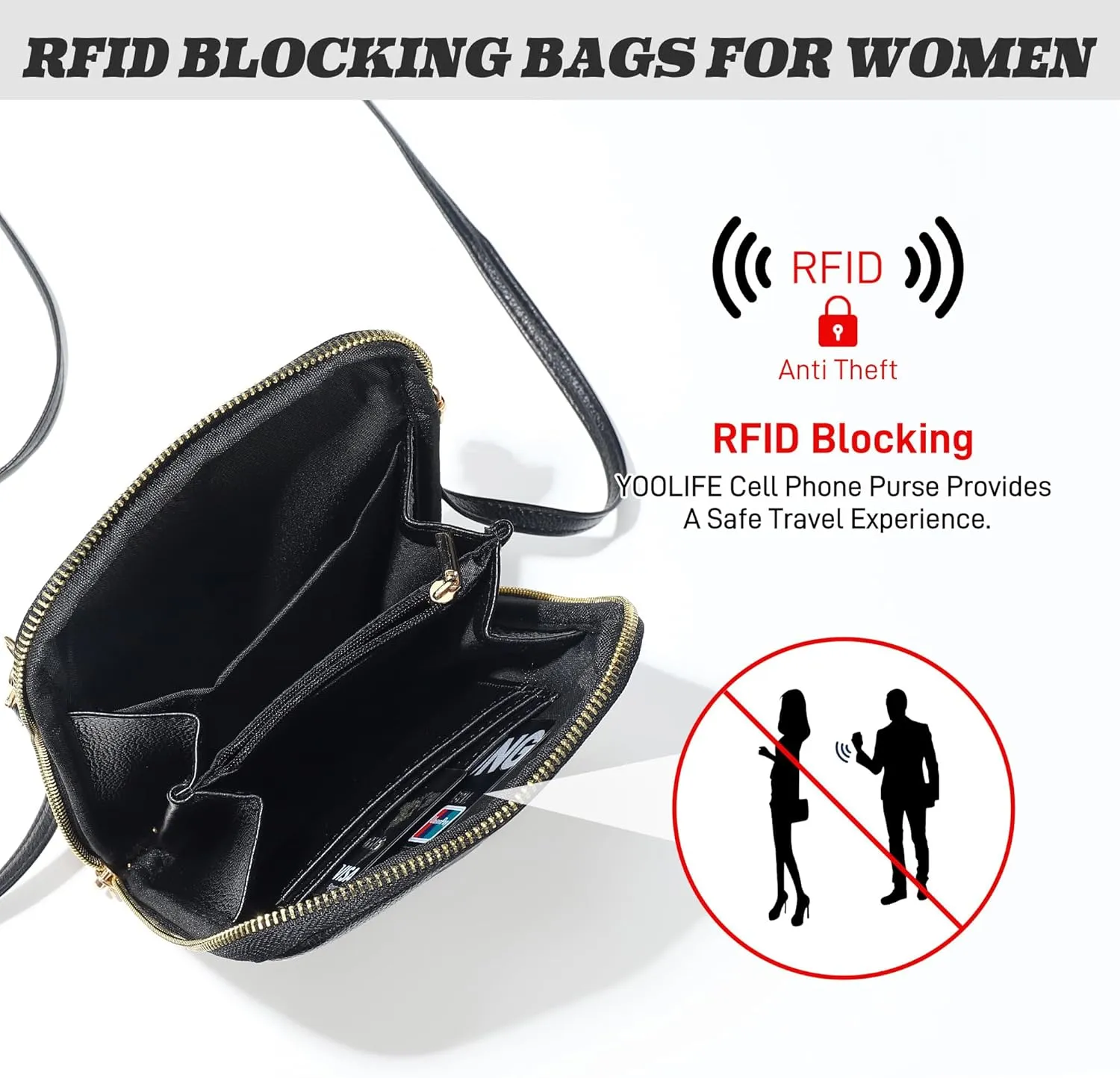 YOOLIFE Mothers Day Gifts - RFID Blocking Crossbody Bags for Women Small Initial Sling Bag Personalized Gifts for Women