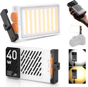 ZHIYUN FIVERAY M40 Video Light [Official], 40W Portable Camera Light, 14000 Lux, CRI/TLCI 96  2700-6200K, 320g LED Panel DSLR Photography Lighting, Lighting Setup for YouTube, TikTok
