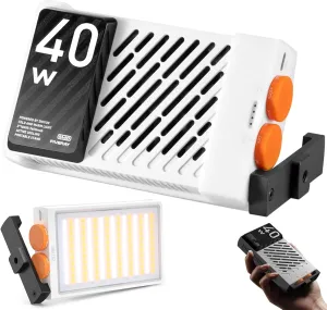 ZHIYUN M40 LED Video Light 14000 Lux, CRI/TLCI 96  2700-6200K Camera Light FIVERAY M40 40W Bi-Color Portable Pocket Light Adjustable Brightness Panel DSLR Photography Lighting for YouTube, TikTok