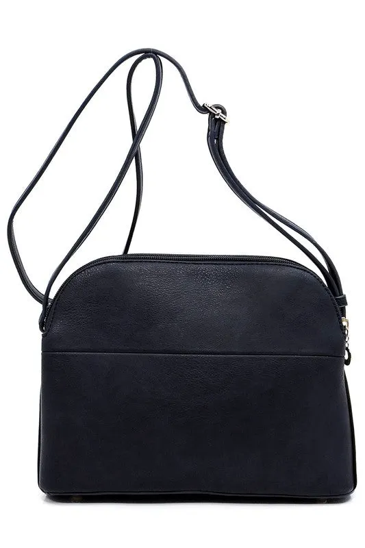 Zip Tassel Multi Compartment Crossbody Bag